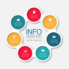 Vector iInfographic template for business, presentations, web design, 7 options.