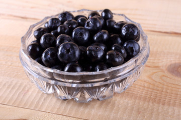 Blueberries on table