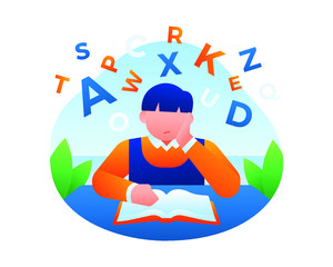 Dyslexia Illustration Concept