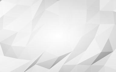 White abstract background. Lowpoly backdrop. Crumpled paper. 3D illustration