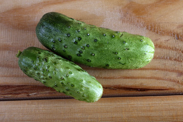 Cucumbers on table