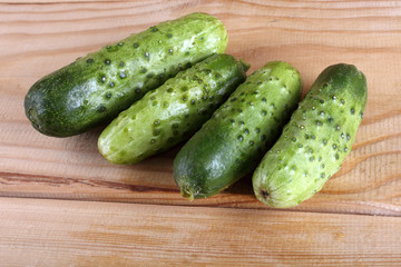 Cucumbers on table