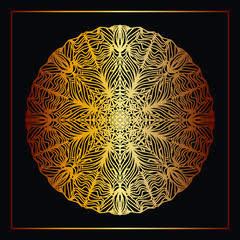Luxury ornamental mandala design background in gold color, luxury mandala background for wedding invitation, book cover