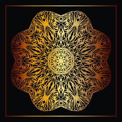 Luxury ornamental mandala design background in gold color, luxury mandala background for wedding invitation, book cover