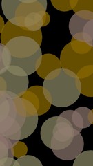 Multicolored translucent circles on a dark background. 3D illustration