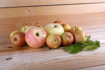 Apples on table