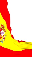 Fototapeta premium The flag of Spain. Official state symbol of the Kingdom of Spain. Concept: web, sports pages, language courses, travelling, design elements. 3d illustration