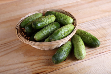 Cucumbers on table