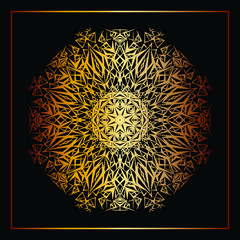 Luxury ornamental mandala design background in gold color, luxury mandala background for wedding invitation, book cover