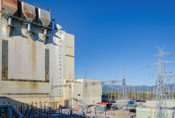 View of a lignite power plant in Megalopoli Greece