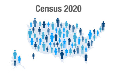 Population map of the United States for the 2020 census