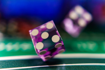 Casino Craps dice close up