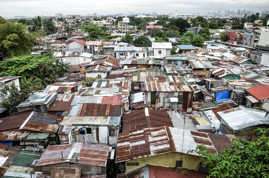 aerial view of a slum near Manila Airport