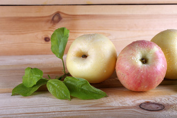 Apples on table