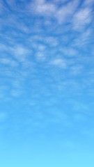 Blue sky background with white clouds. Cumulus white clouds in the clear blue sky in the morning. 3D illustration