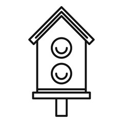 Bird house icon. Outline bird house vector icon for web design isolated on white background