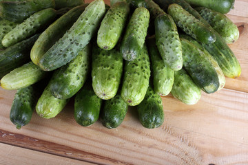 Cucumbers on table