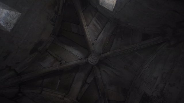 View of the interior structure of the ruins of the church of Santa Mari&ntilde;a of Dozo, Cambado, Galidia, Spain