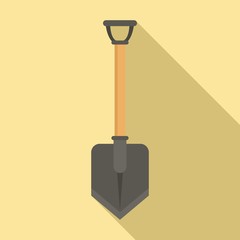 Hiking shovel icon. Flat illustration of hiking shovel vector icon for web design