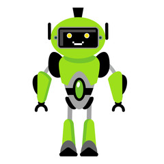 Funny robot in cartoon style. 