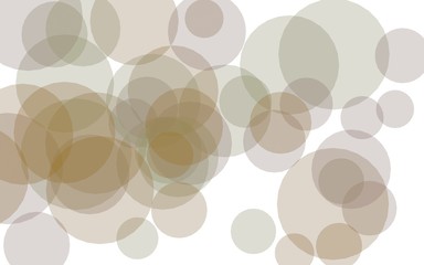 Multicolored translucent circles on a white background. Yellow tones. 3D illustration