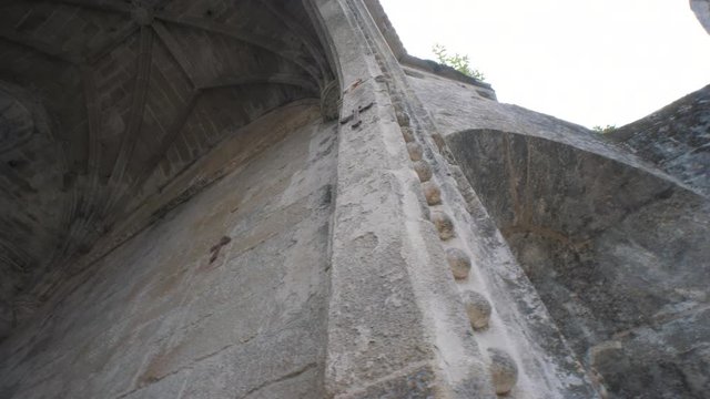 View of the interior structure of the ruins of the church of Santa Mari&ntilde;a of Dozo, Cambado, Galidia, Spain