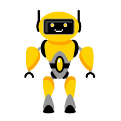 Flat character of a robot or humanoid, assistant. Funny device man in cartoon style