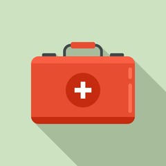 Camping first aid kit icon. Flat illustration of camping first aid kit vector icon for web design