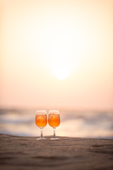 砂浜とドリンク
