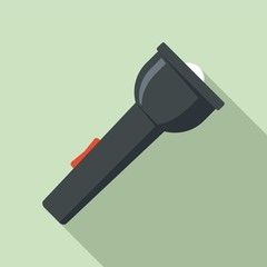 Camping flashlight icon. Flat illustration of camping flashlight vector icon for web design