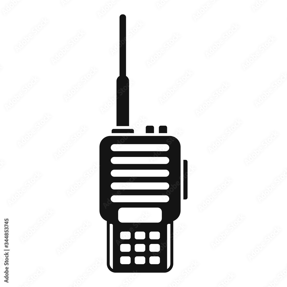 Sticker walkie talkie icon. simple illustration of walkie talkie vector icon for web design isolated on whit