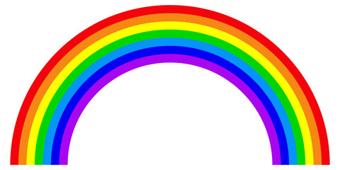 Rainbow in flat style. Colorful trendy icon of rainbow . Vector illustration