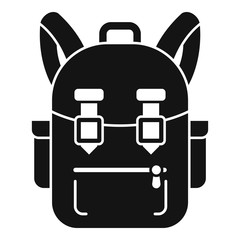 Camping backpack icon. Simple illustration of camping backpack vector icon for web design isolated on white background