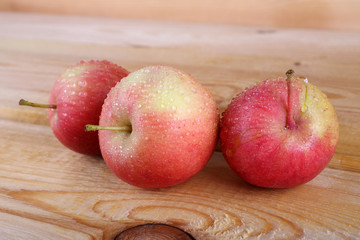 Apples on table
