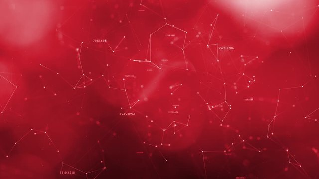 Artistic red cyberspace with numbers and lines motion Copy space animation background.
