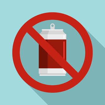No Energy Drink Icon. Flat Illustration Of No Energy Drink Vector Icon For Web Design