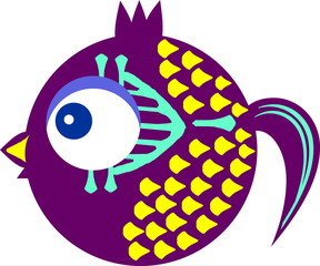 cartoon violet fish