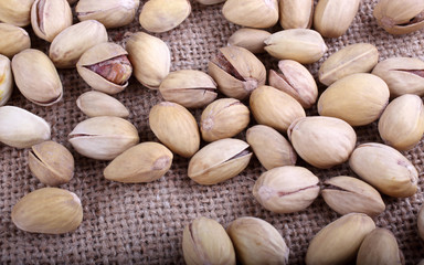 Pistachio nuts on bagging