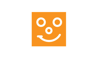 Happy, smile box in orange collor