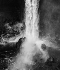 Raw and clean power of a waterfall. Seen at Háifoss waterfall, South Iceland. 