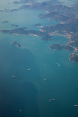 하늘에서 본 바다의 경관