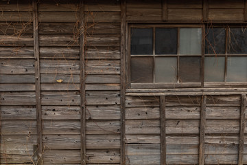 木造の廃屋 Retro old door of abandoned house