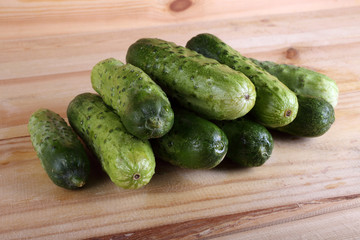 Cucumbers on table