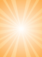 Sunlight rays shine background. Orange color burst background. Vector illustration.