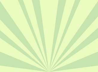 Sunlight rays horizontal background. Sage green color burst background.
