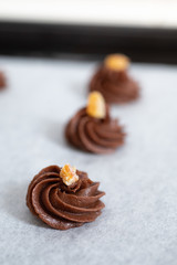 自宅でお菓子作り　ガナッシュクッキー　焼く前のクッキー生地