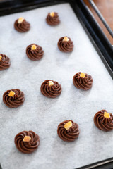 自宅でお菓子作り　ガナッシュクッキー　焼く前のクッキー生地