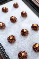 自宅でお菓子作り　ガナッシュクッキー　焼く前のクッキー生地