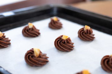 自宅でお菓子作り　ガナッシュクッキー　焼く前のクッキー生地