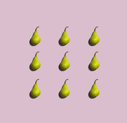 Pear pattern isolated on background. Fresh fruit. Nature food.